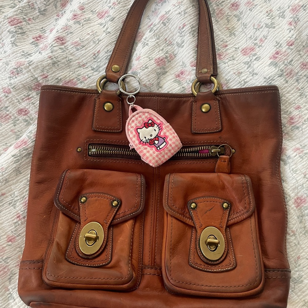 COACH 11131 Gigi Cognac Brown 65th Anniversary Legacy Leather Tote Shoulder Bag